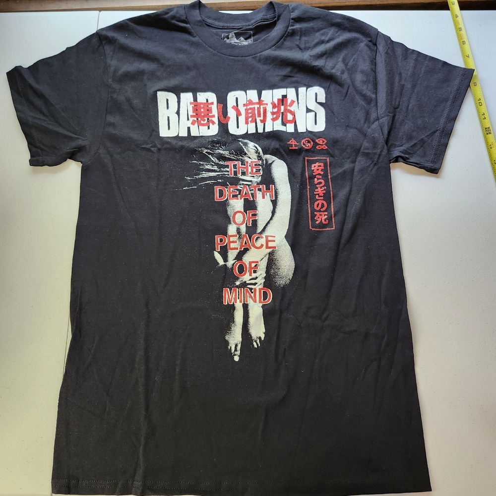 Medium NWOT Bad Omens The Death Of Peace Of Mind Black Graphic Band Tee